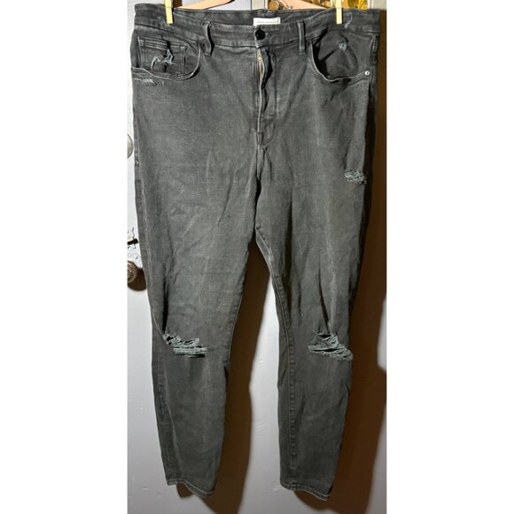 Good American Denim - Good American Good Legs Skinny Jeans Black Distressed High Rise